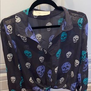 Vintage Havana Skull Sheer Blouse